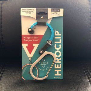 New HEROCLIP Carabiner Clip and Hook (Medium) for Camping, Backpack, and Garage